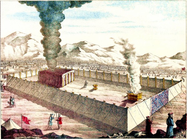 Then the cloud covered the tent of meeting, and the glory of the LORD filled the Tabernacle. (Exodus 40:34) (Image from page 10 of the 1874 Jewish Tabernacle and Priesthood)